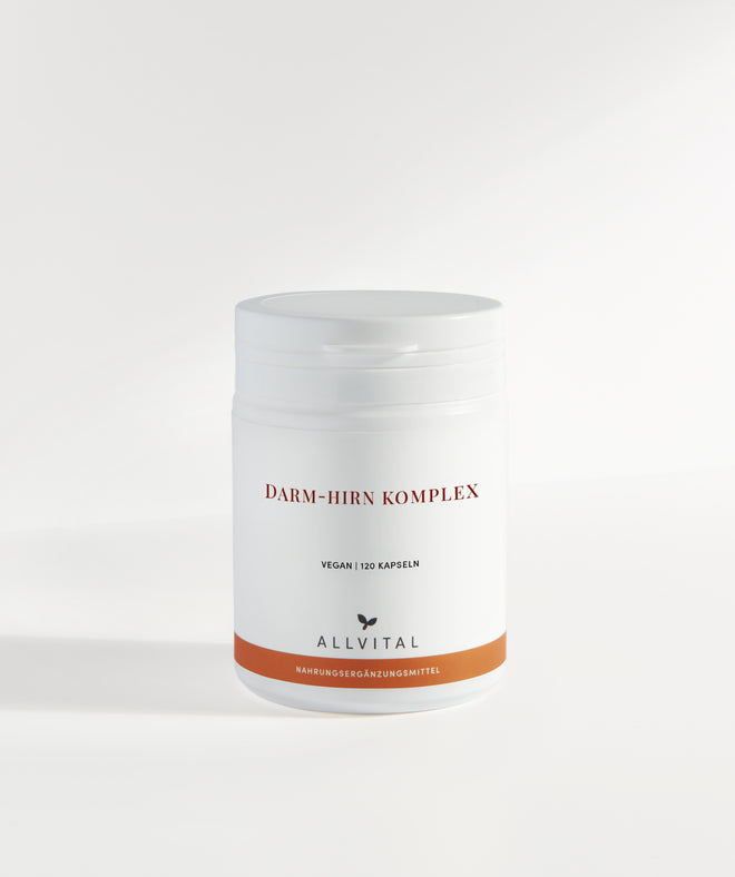 Allvital Darm-Hirn Komplex enthält L-Glutamin, Cholin und sekundäre Pflanzenstoffe aus der Katzenkralle und Lapacho. Für eine gesunde Darm- und Gehirnfunktion Allvital Darm-Hirn Komplex enthält L-Glutamin, Cholin und sekundäre Pflanzenstoffe aus der Katzenkralle und Lapacho. Für eine gesunde Darm- und Gehirnfunktion