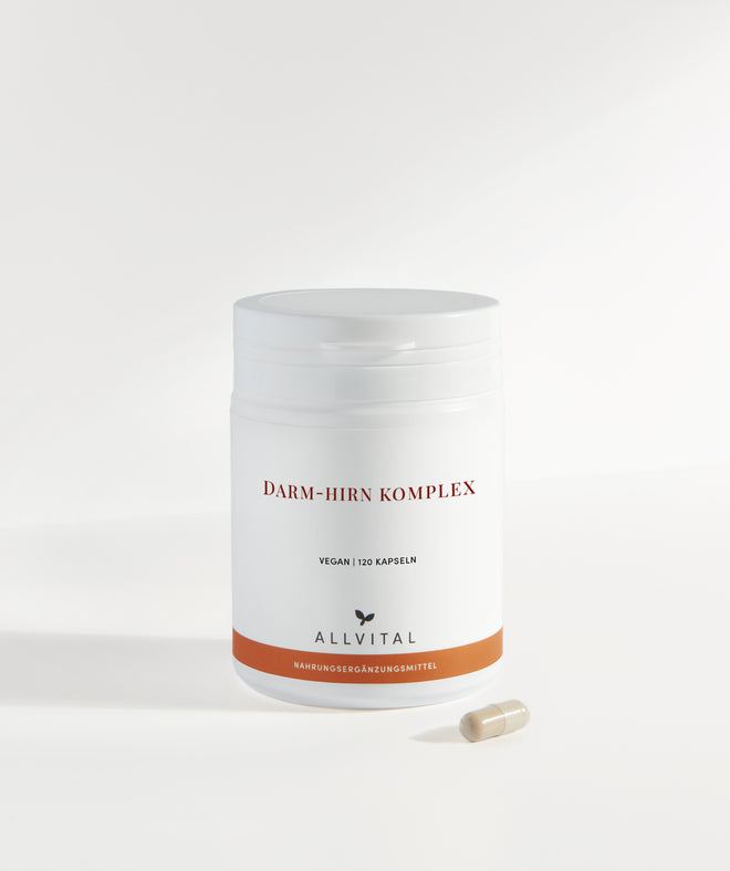 Allvital Darm-Hirn Komplex enthält L-Glutamin, Cholin und sekundäre Pflanzenstoffe aus der Katzenkralle und Lapacho. Für eine gesunde Darm- und Gehirnfunktion Allvital Darm-Hirn Komplex enthält L-Glutamin, Cholin und sekundäre Pflanzenstoffe aus der Katzenkralle und Lapacho. Für eine gesunde Darm- und Gehirnfunktion