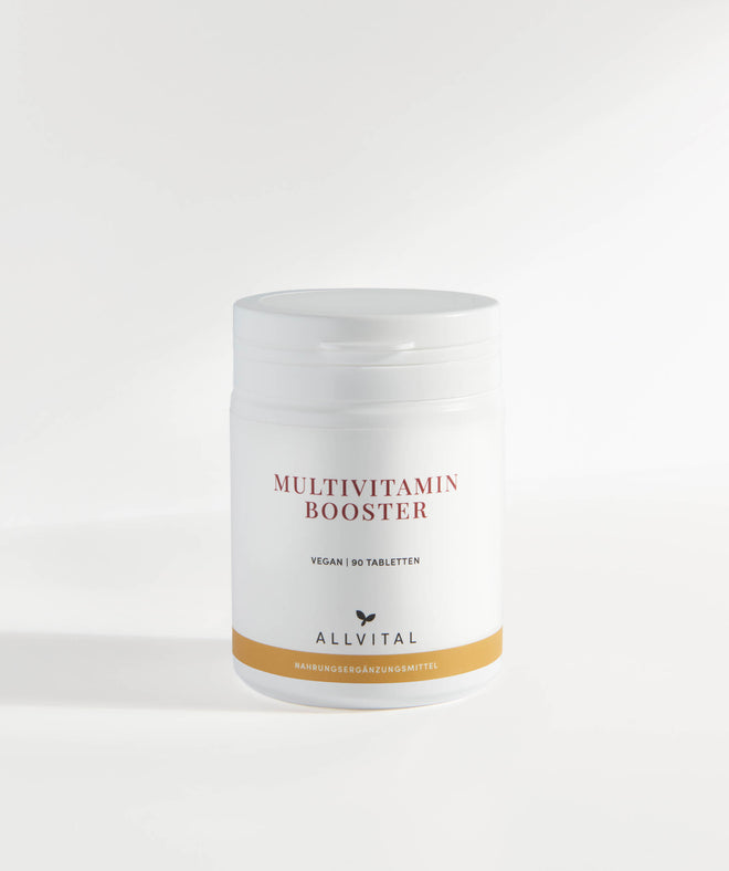 Allvital Multivitamin Booster vegan. Multivitaminpräparat für den Zellschutz mit Vitaminen, Mineralien, Spurenelementen, Aminosäuren und Antioxidantien.  Allvital Multivitamin Booster vegan. Multivitaminpräparat für den Zellschutz mit Vitaminen, Mineralien, Spurenelementen, Aminosäuren und Antioxidantien.