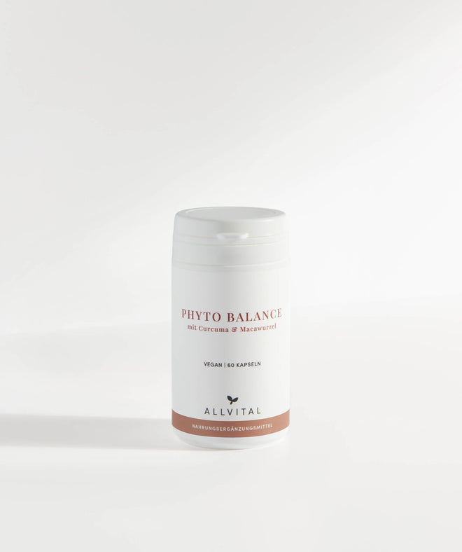 Allvital Phyto Balance mit Kurkuma und Macawurzel. Curcumin hat antioxidative und immunstärkenden Eigenschaften. Maca wirkt hormonausgleichend. Allvital Phyto Balance mit Kurkuma und Macawurzel. Curcumin hat antioxidative und immunstärkenden Eigenschaften. Maca wirkt hormonausgleichend.