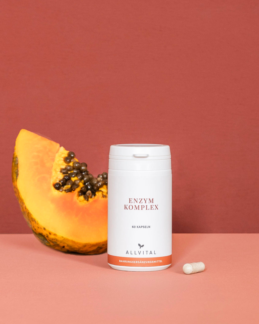 Enzym Komplex von Allvital enthält die wichtigen Verdauungsenzyme Amylase, Protease, Lactase, Lipase und Cellulase sowie sekundäre Pflanzenstoffe und Bitterstoffe
